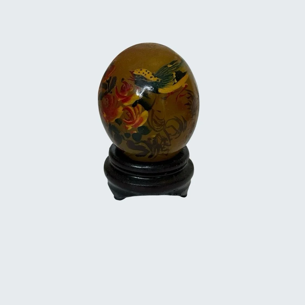 Vintage Hand Painted Jade Eggs 1.5